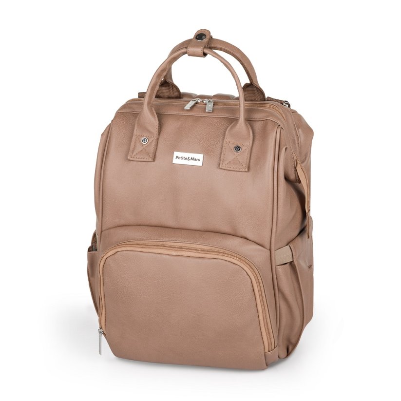 PETITE&MARS Taška/ Batoh přebalovací na kočárek Jasper Camel Beige