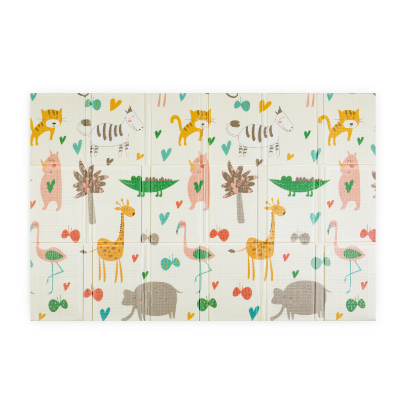 PETITE&MARS Dwustronna, składana mata do zabawy Campy 130×200 cm - Warianty Campy: Cars&Arabesca