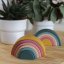 PETITE&MARS Hračka silikonová skládací Rainbow Misty Green 12m+