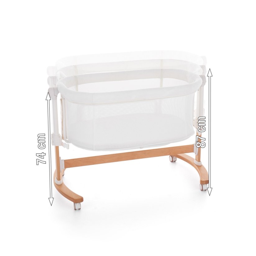 PETITE&MARS Adjustable cot with cradle function Glory 2in1 - Varianty Glory: Mocha Beige