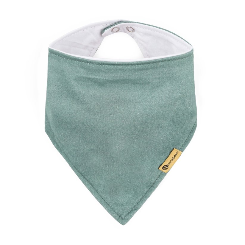 PETITE&MARS Bryndák bandana Luke 3m+ - Luke Bandana: Beige Strawberries & Dusty Rose