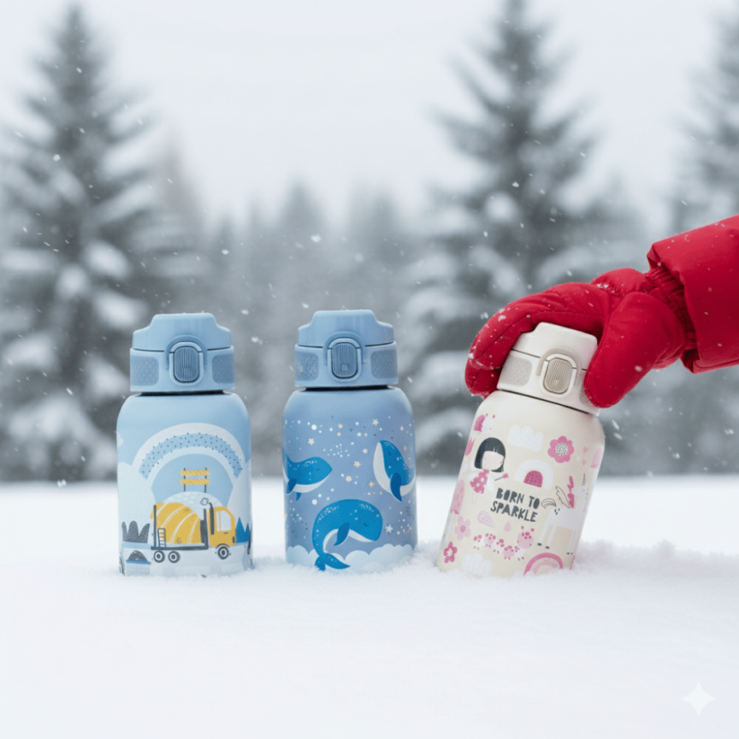 PETITE&MARS Kids Thermos Bottle with Straw 350 ml - Varianty  Thermos Bottle 350 ml: Work Zone